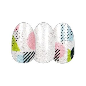 Color Street NO DUH Stripes Dots Green Pink Glitter Nail Strips Set